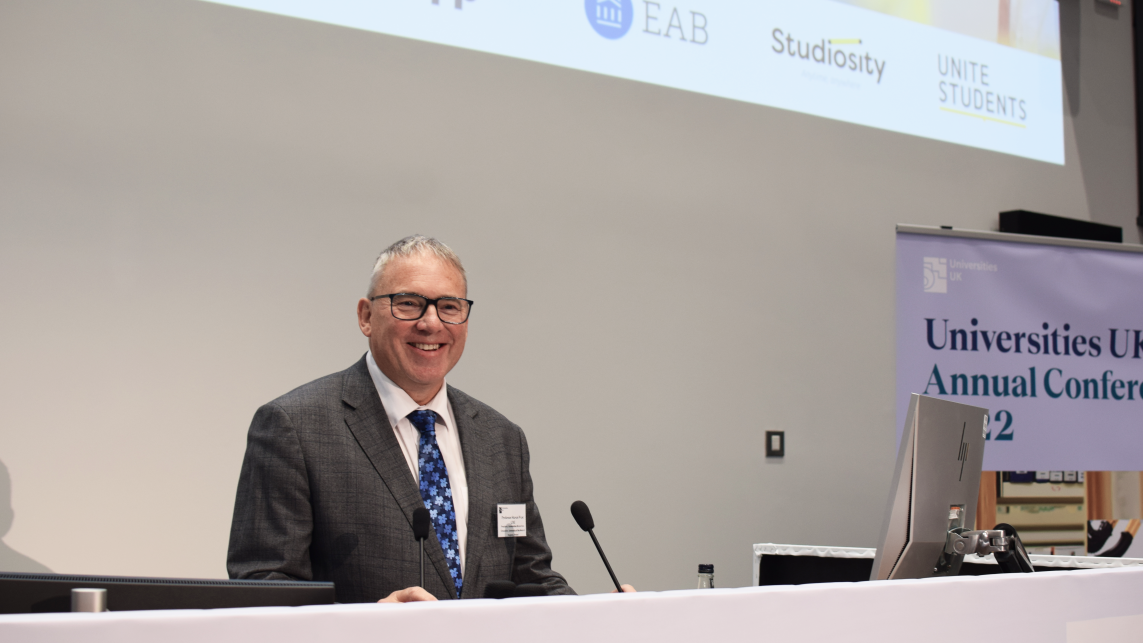 Professor Steve West CBE speaking at Universities UK's Annual Conference 2022